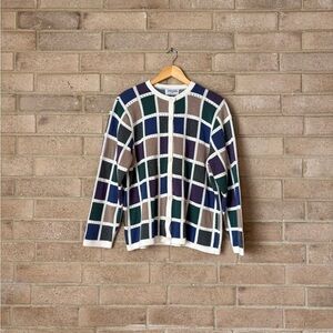 alfred dunner color block cardigan sweater